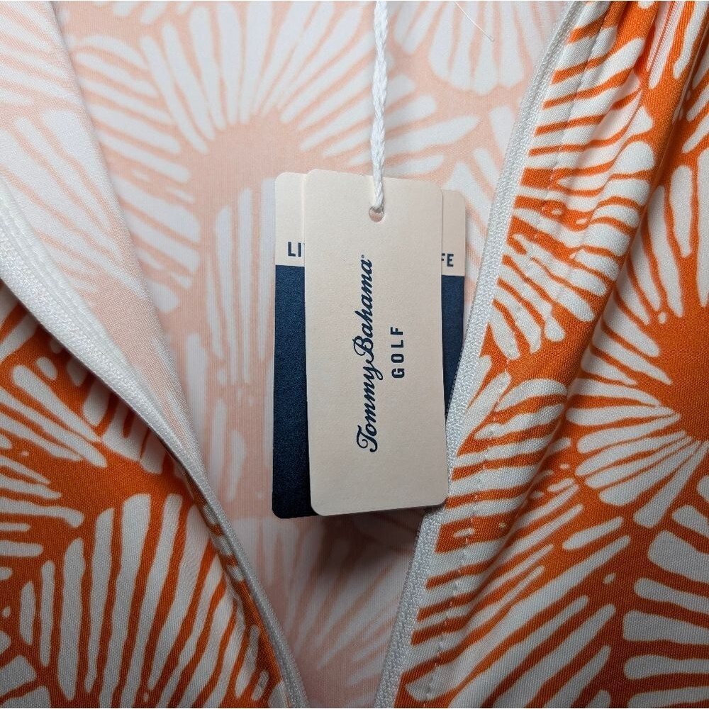 Tommy Bahama Golf Jacket L NWT Orange Shell Print UPF 50 Coastal Sport Zip - Picture 5 of 8